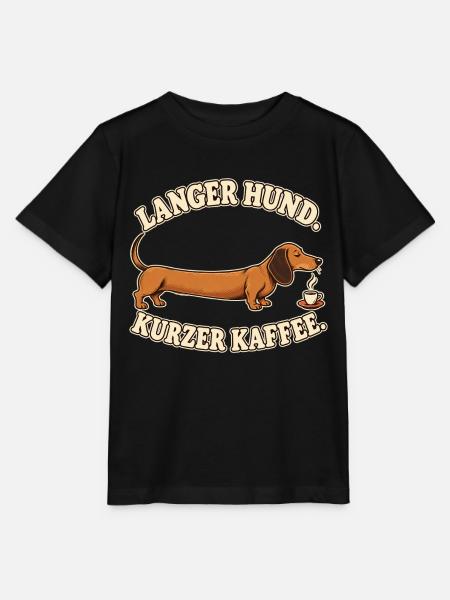 Dackel mit Espresso – Langer Hund, kurzer Kaffee - Stanley/Stella Kinder T-Shirt MINI CREATOR  - Schwarz