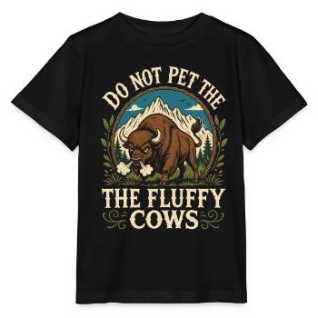Wyoming: Nicht flauschige Kühe - Stanley/Stella Kinder T-Shirt MINI CREATOR  - Schwarz - Vorne - Mikhail (115cm)