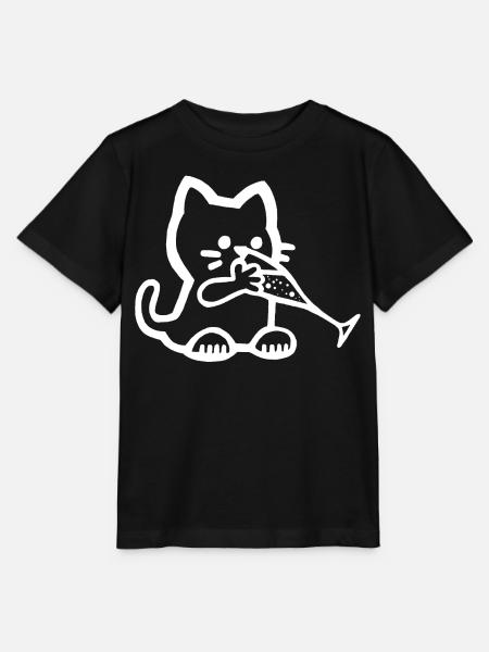 Thirsty Kitten (Weiß) - Stanley/Stella Kinder T-Shirt MINI CREATOR  - Schwarz