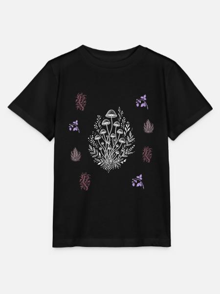 Pilze & Blütenzweig - Botanische Kunst - Stanley/Stella Kinder T-Shirt MINI CREATOR - Schwarz