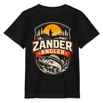 Zander Angler Geburtstags-Shirt - Stanley/Stella Kinder T-Shirt MINI CREATOR  - Schwarz - Vorne - Mikhail (115cm)