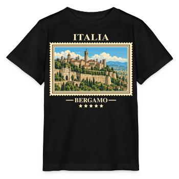 Italien Bergamo Vintage Reisemarke - Stanley/Stella Kinder T-Shirt MINI CREATOR  - Schwarz - Vorne - Mikhail (115cm)