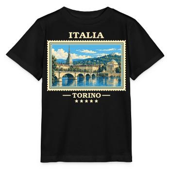 Italien Turin Vintage Reisemarke - Stanley/Stella Kinder T-Shirt MINI CREATOR  - Schwarz - Vorne - Mikhail (115cm)