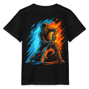 Cricket Herren Kinder Cricketspieler - Stanley/Stella Kinder T-Shirt MINI CREATOR  - Schwarz - Vorne - Mikhail (115cm)