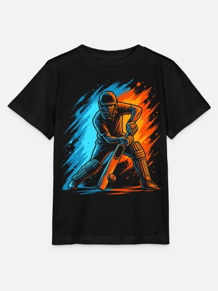 Cricket Herren Kinder Cricketspieler - Stanley/Stella Kinder T-Shirt MINI CREATOR  - Schwarz
