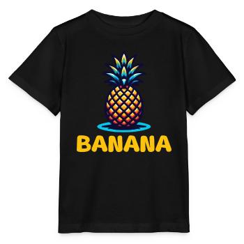 Ananas Banana Wortwitz – Lustiger Früchte Humor - Stanley/Stella Kinder T-Shirt MINI CREATOR  - Schwarz - Vorne - Mikhail (115cm)