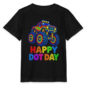 Happy Dot Day Monster Truck - Stanley/Stella Kinder T-Shirt MINI CREATOR  - Schwarz - Vorne - Mikhail (115cm)