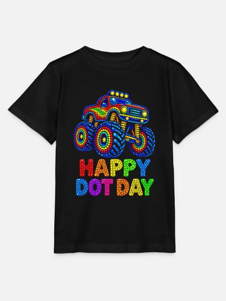Happy Dot Day Monster Truck - Stanley/Stella Kinder T-Shirt MINI CREATOR - Schwarz
