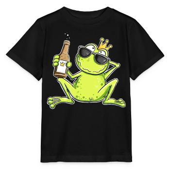 Lustiger Frosch Junggeselle | Single Geschenk - Stanley/Stella Kinder T-Shirt MINI CREATOR  - Schwarz - Vorne - Mikhail (115cm)