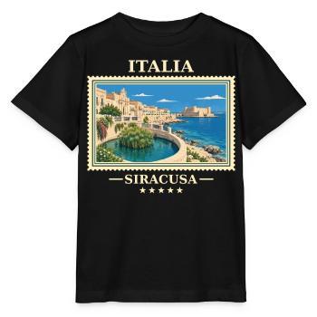 Italien Syrakus Vintage Reisemarke - Stanley/Stella Kinder T-Shirt MINI CREATOR  - Schwarz - Vorne - Mikhail (115cm)