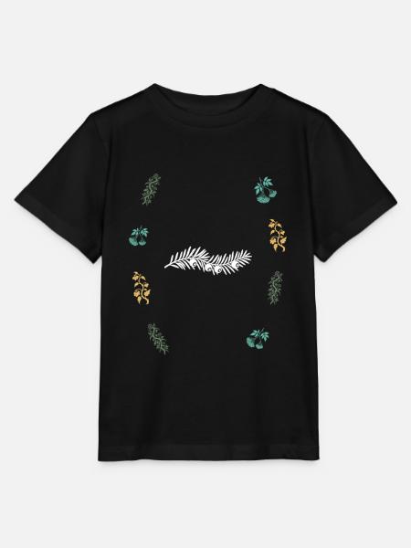 Eibe & Blumenranke & Holunderbeeren - Botanik - Stanley/Stella Kinder T-Shirt MINI CREATOR - Schwarz