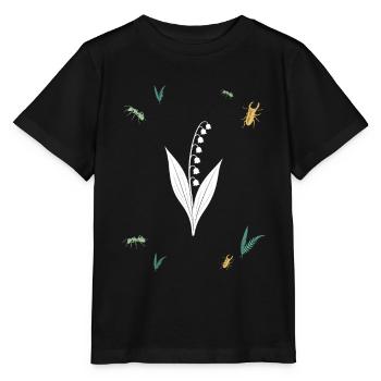 Maiglöckchen & Ameise & Farn - Botanik - Stanley/Stella Kinder T-Shirt MINI CREATOR  - Schwarz - Vorne - Mikhail (115cm)