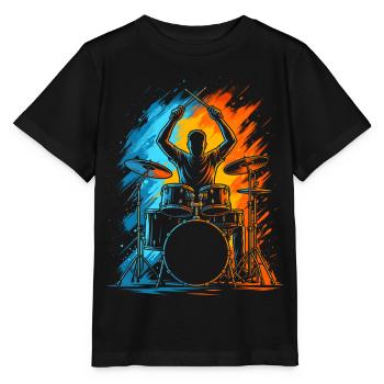 Schlagzeuger Drummer Herren Kinder Schlagzeug - Stanley/Stella Kinder T-Shirt MINI CREATOR  - Schwarz - Vorne - Mikhail (115cm)