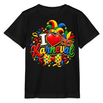 Karneval , I Love Karneval  - Stanley/Stella Kinder T-Shirt MINI CREATOR  - Schwarz - Vorne - Mikhail (115cm)