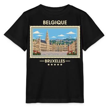 Belgien Brüssel Vintage Reisemarke - Stanley/Stella Kinder T-Shirt MINI CREATOR  - Schwarz - Vorne - Mikhail (115cm)