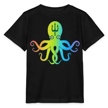 Mehrfarbiger Oktopus - Stanley/Stella Kinder T-Shirt MINI CREATOR  - Schwarz - Vorne - Mikhail (115cm)