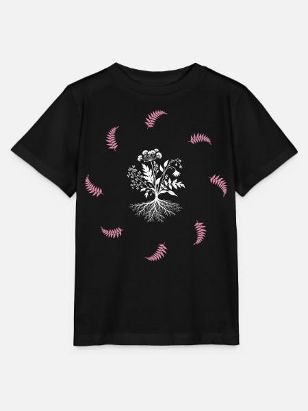 Blumenwurzel & Farn - Dark Botanical - Stanley/Stella Kinder T-Shirt MINI CREATOR - Schwarz