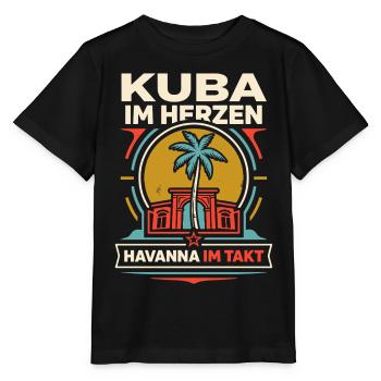 Kuba im Herzen Havanna im Takt - Stanley/Stella Kinder T-Shirt MINI CREATOR  - Schwarz - Vorne - Mikhail (115cm)
