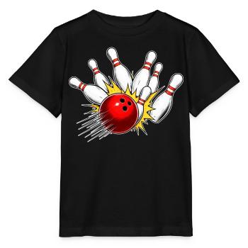 Bowling Strike – Kugel trifft alle Pins - Stanley/Stella Kinder T-Shirt MINI CREATOR  - Schwarz - Vorne - Mikhail (115cm)