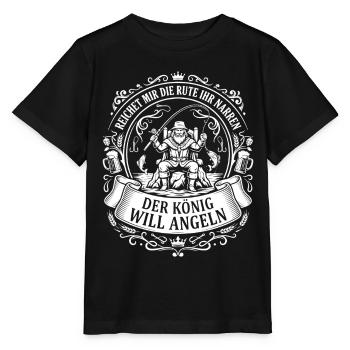Reichet mir die Rute der König will Angeln - Stanley/Stella Kinder T-Shirt MINI CREATOR  - Schwarz - Vorne - Mikhail (115cm)