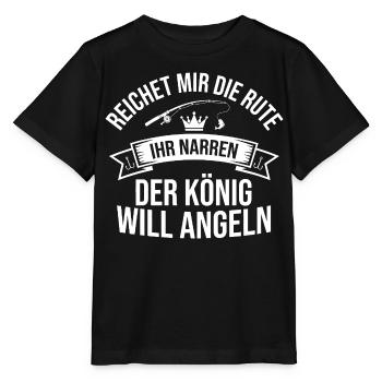 Reichet mir die Rute der König will Angeln - Stanley/Stella Kinder T-Shirt MINI CREATOR  - Schwarz - Vorne - Mikhail (115cm)