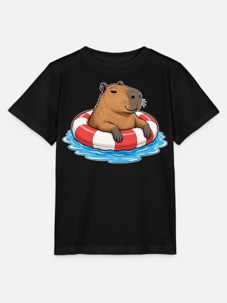 Capybara im Schwimmring – Sommer & Chillen - Stanley/Stella Kinder T-Shirt MINI CREATOR - Schwarz