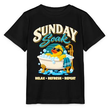 Sunday Soak Badeente – Relax Refresh Repeat - Stanley/Stella Kinder T-Shirt MINI CREATOR  - Schwarz - Vorne - Mikhail (115cm)