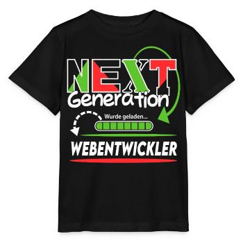 Webentwickler  Next Generation Beruf Arbeit Mann  - Stanley/Stella Kinder T-Shirt MINI CREATOR  - Schwarz - Vorne - Mikhail (115cm)