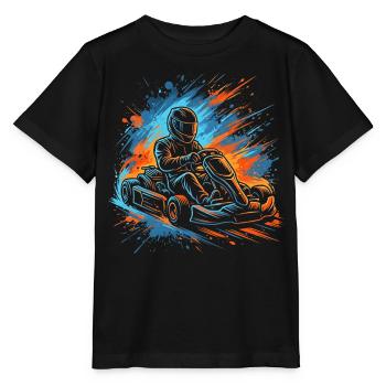 Go-Kart Motorsport Rennfahrer Jungen Herren Gokart - Stanley/Stella Kinder T-Shirt MINI CREATOR  - Schwarz - Vorne - Mikhail (115cm)
