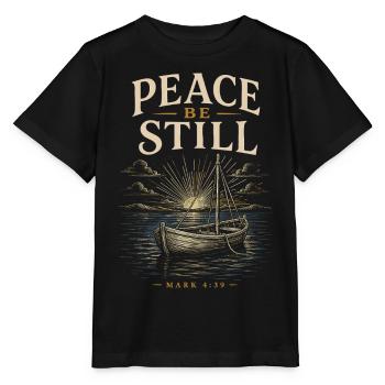 Frieden sei still, Boot - Stanley/Stella Kinder T-Shirt MINI CREATOR  - Schwarz - Vorne - Mikhail (115cm)
