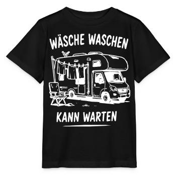 Wäsche kann warten Wohnmobil - Stanley/Stella Kinder T-Shirt MINI CREATOR  - Schwarz - Vorne - Mikhail (115cm)