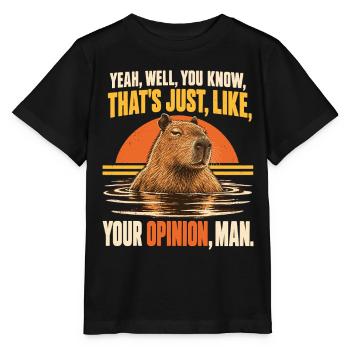 Capybara – Your Opinion Man | Sarkasmus - Stanley/Stella Kinder T-Shirt MINI CREATOR  - Schwarz - Vorne - Mikhail (115cm)