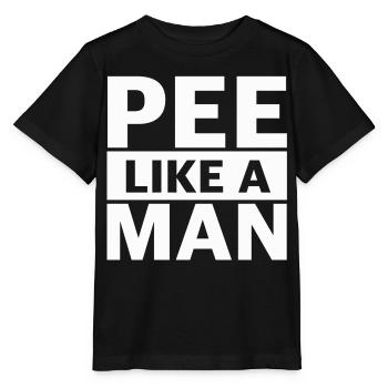 Pee Like a Man – Lustiger Spruch - Stanley/Stella Kinder T-Shirt MINI CREATOR  - Schwarz - Vorne - Mikhail (115cm)