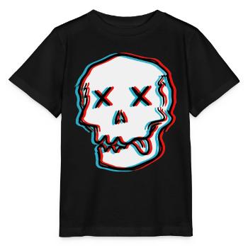 Schwindel Glitch Schädel - Stanley/Stella Kinder T-Shirt MINI CREATOR  - Schwarz - Vorne - Mikhail (115cm)
