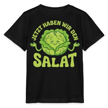 Jetzt haben wir den Salat lustiger Vegetarier - Stanley/Stella Kinder T-Shirt MINI CREATOR  - Schwarz - Vorne - Mikhail (115cm)
