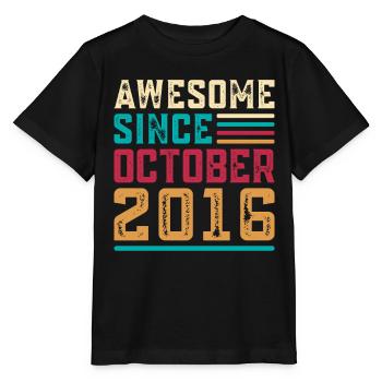 Großartig seit Oktober 2016, 10-jährigem Jubiläum - Stanley/Stella Kinder T-Shirt MINI CREATOR  - Schwarz - Vorne - Mikhail (115cm)