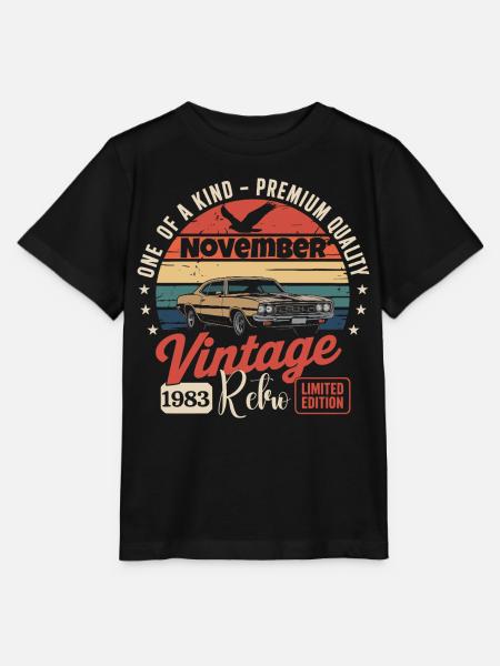 November 1983 Retro-Retro-Wagen November 1983 - Stanley/Stella Kinder T-Shirt MINI CREATOR - Schwarz