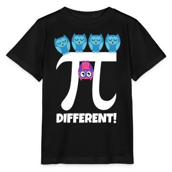 Pi Different Süße Eule Be Different Mathe Lehrer - Stanley/Stella Kinder T-Shirt MINI CREATOR  - Schwarz - Vorne - Mikhail (115cm)