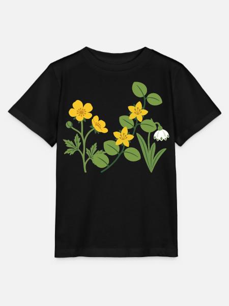 Naturfreunde · Blumen - Stanley/Stella Kinder T-Shirt MINI CREATOR - Schwarz