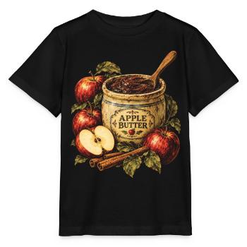 Vintage Apfelbutter selbstgemachte Herbsternte - Stanley/Stella Kinder T-Shirt MINI CREATOR  - Schwarz - Vorne - Mikhail (115cm)