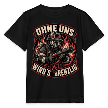 Feuerwehr - Stanley/Stella Kinder T-Shirt MINI CREATOR  - Schwarz - Vorne - Mikhail (115cm)