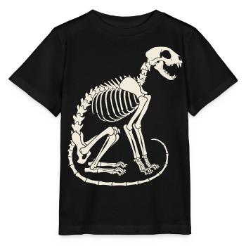 Skelett Katze - Stanley/Stella Kinder T-Shirt MINI CREATOR  - Schwarz - Vorne - Mikhail (115cm)