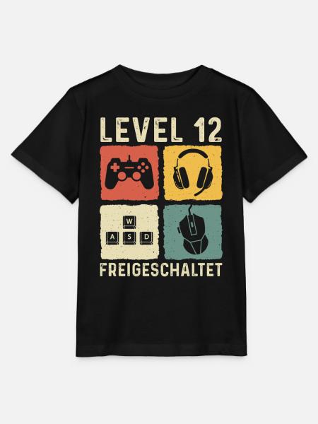Level 12 freigeschaltet 12. Geburtstag 12 Jahre - Stanley/Stella Kinder T-Shirt MINI CREATOR - Schwarz