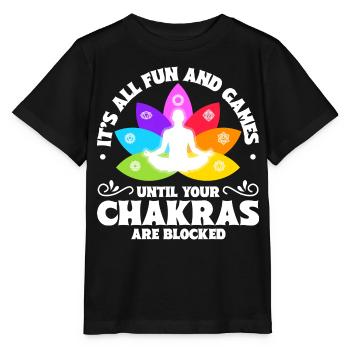 Chakra Blockade - Stanley/Stella Kinder T-Shirt MINI CREATOR  - Schwarz - Vorne - Mikhail (115cm)