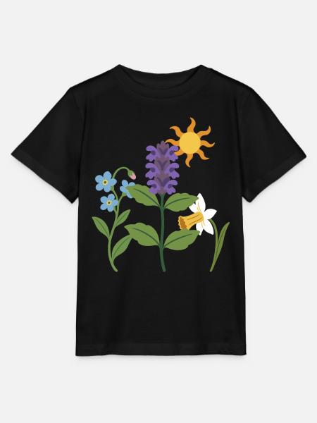 Narzisse · Sonne · Blumen · Natur - Stanley/Stella Kinder T-Shirt MINI CREATOR  - Schwarz