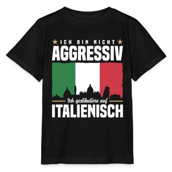 Ich bin nicht aggressiv - Stanley/Stella Kinder T-Shirt MINI CREATOR  - Schwarz - Vorne - Mikhail (115cm)