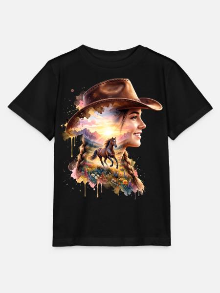 Reiterin Pferd Freiheit - Stanley/Stella Kinder T-Shirt MINI CREATOR - Schwarz