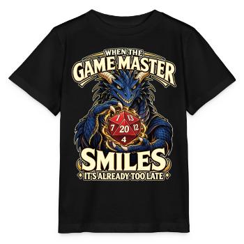 When the Game Master Smiles – D20 RPG - Stanley/Stella Kinder T-Shirt MINI CREATOR  - Schwarz - Vorne - Mikhail (115cm)