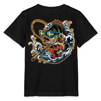 Schweden Angeln - Stanley/Stella Kinder T-Shirt MINI CREATOR  - Schwarz - Vorne - Mikhail (115cm)
