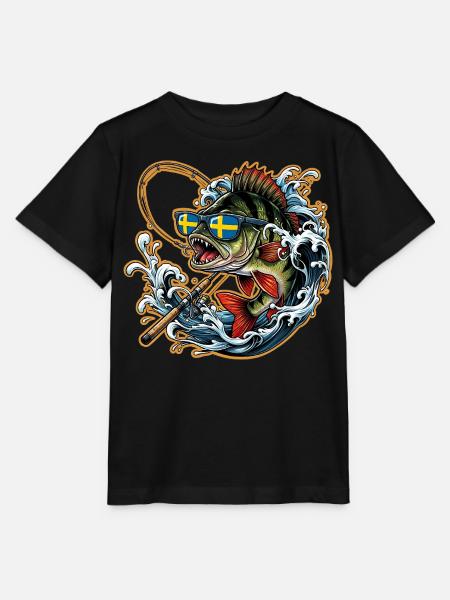 Schweden Angeln - Stanley/Stella Kinder T-Shirt MINI CREATOR  - Schwarz